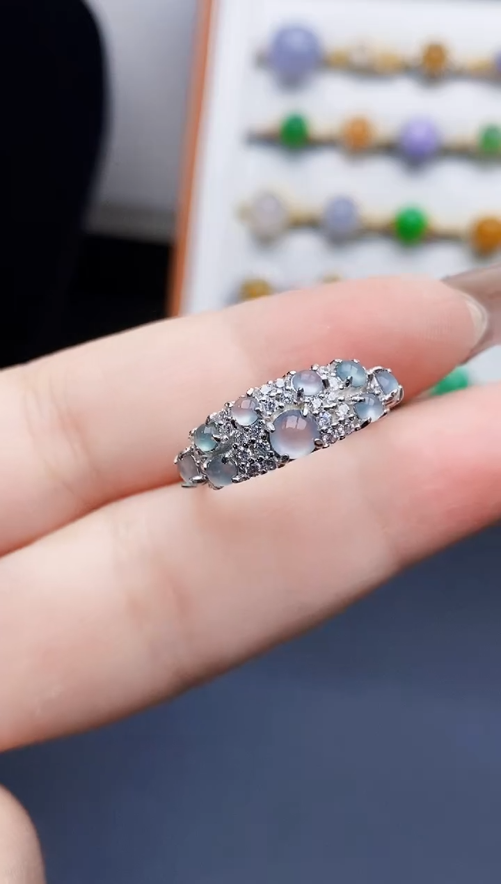 银S925镶嵌戒指翡翠3009