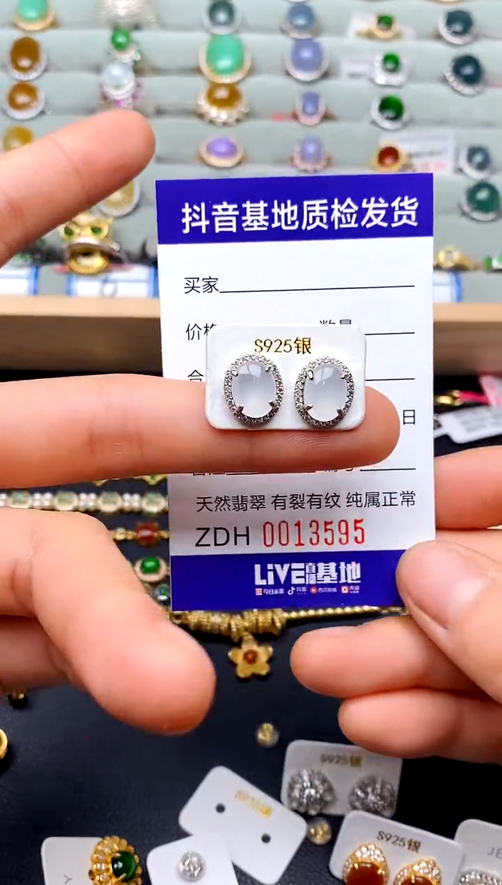 【闪购商品】翡翠耳饰银S925镶嵌.................