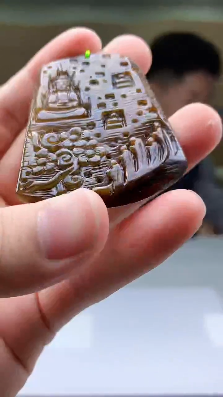 【闪购商品】定制翡翠未镶嵌4917bb-毛货挂件51