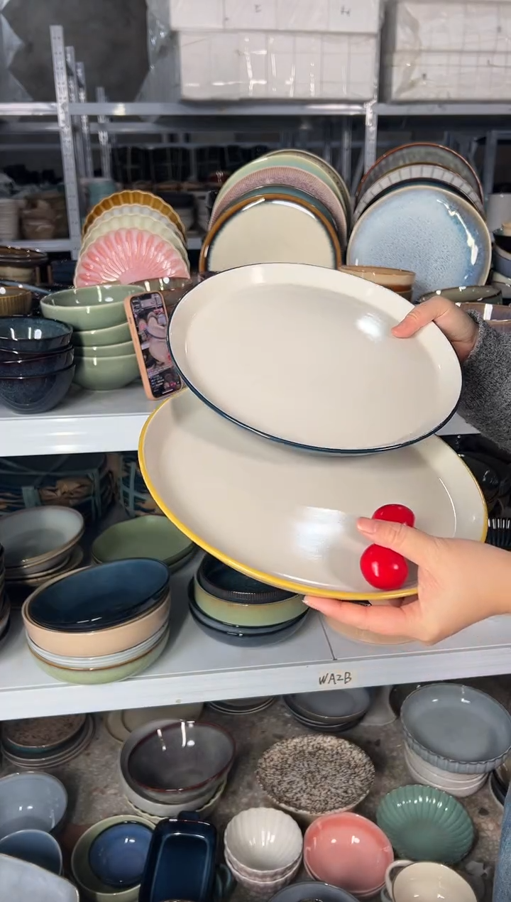 陶瓷外贸尾货瑕疵满20包邮X2 大盘10.5英寸