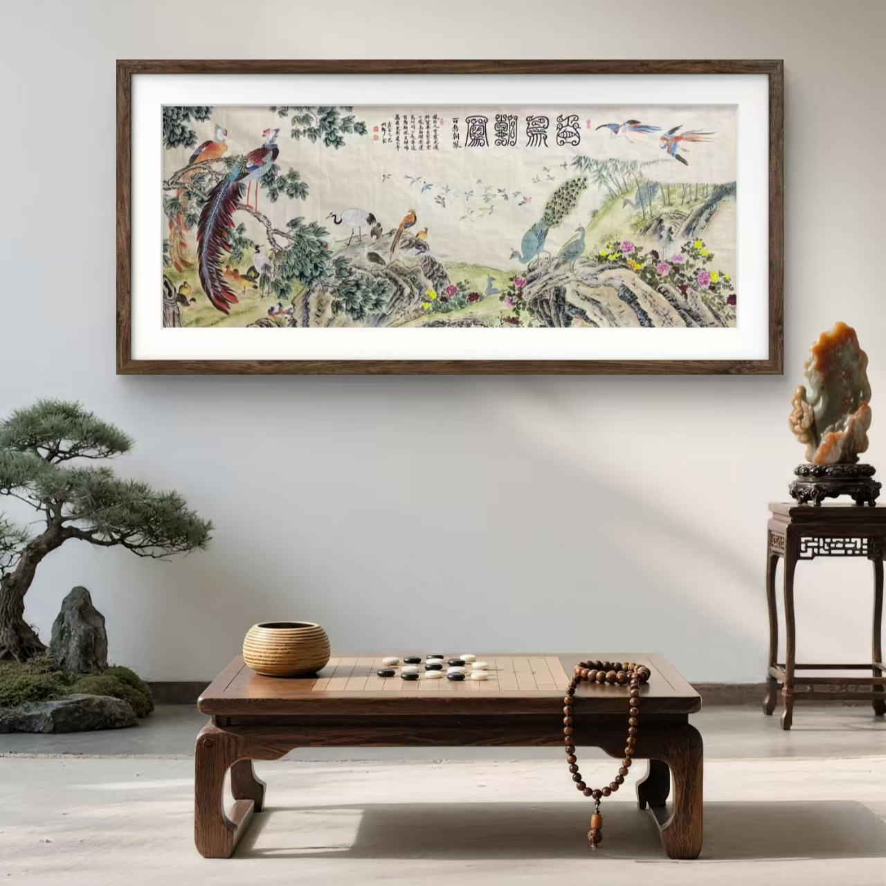 颜明轩纯手绘作品—（百鸟朝凤）