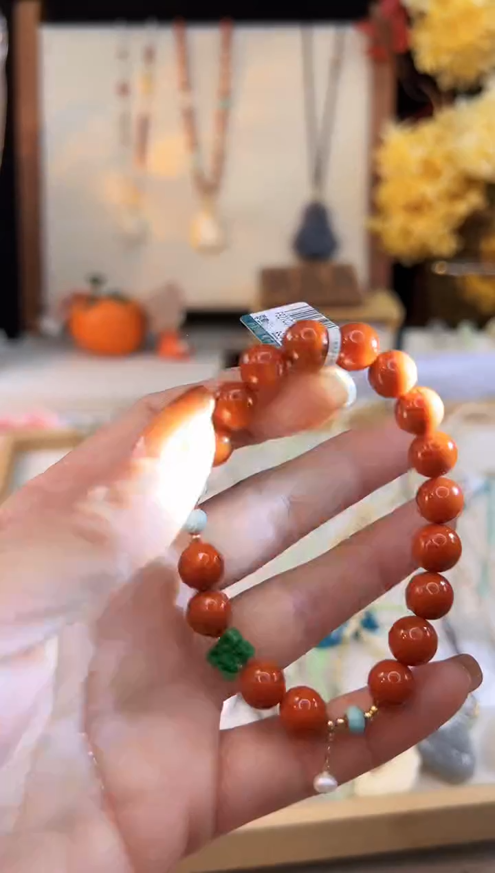 【闪购商品】南红玛瑙手饰18K金镶嵌@@F921C014394