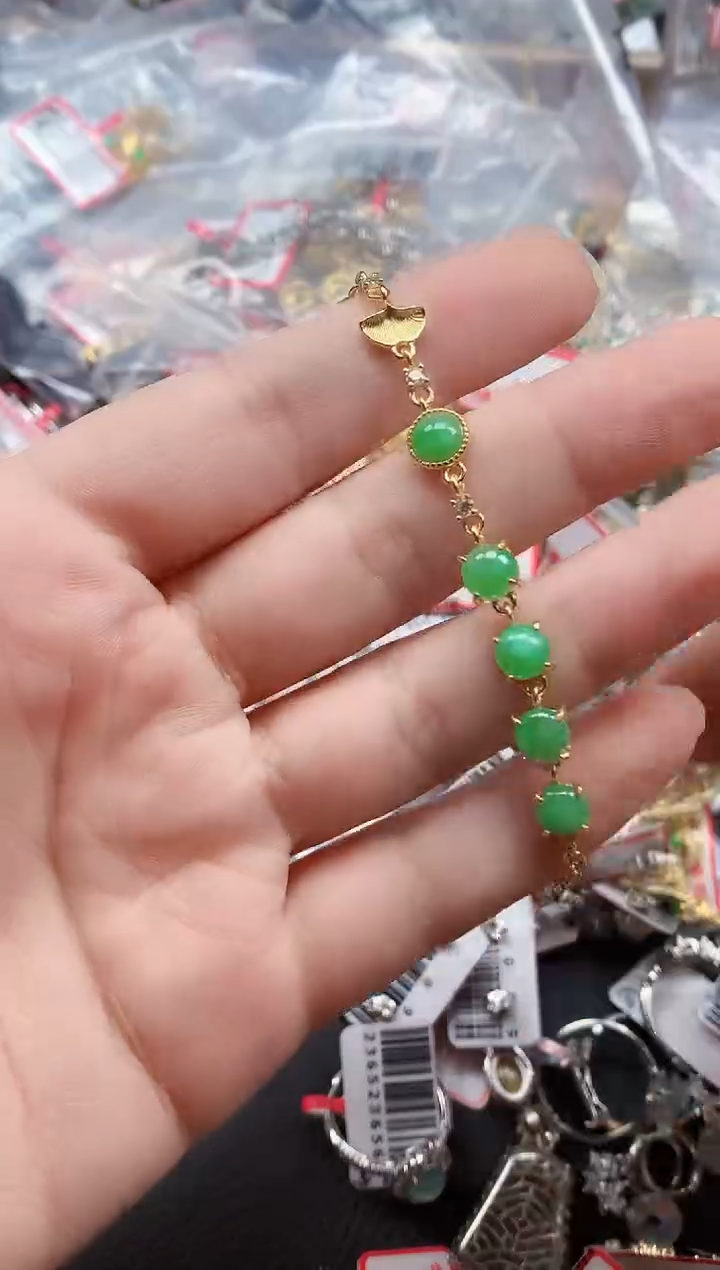 银S925镶嵌戒指翡翠天然A货缅甸翡翠
