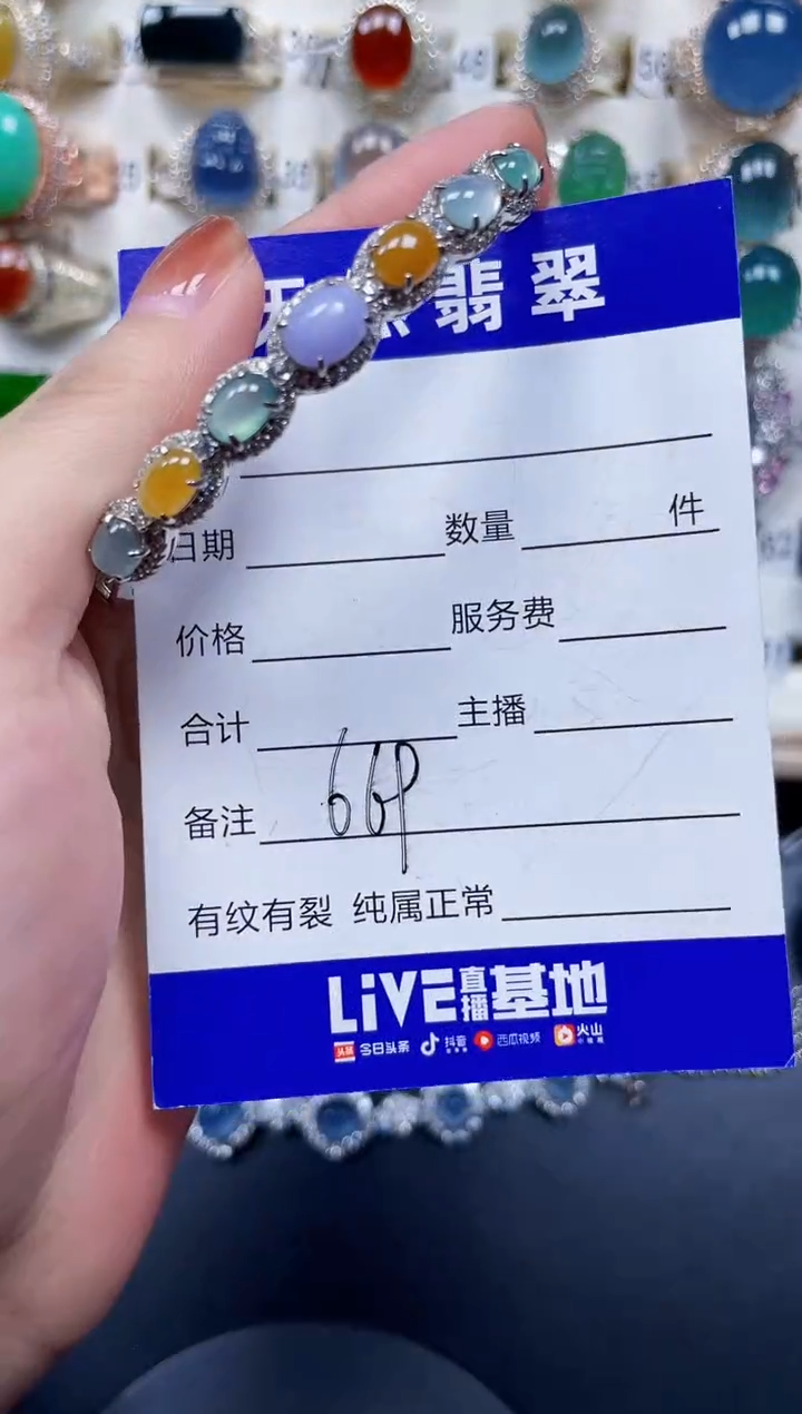 银S925镶嵌手镯翡翠669