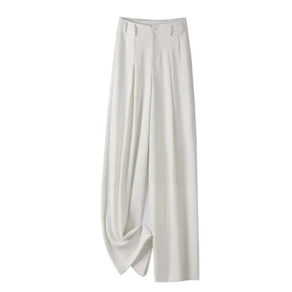 天丝休闲裤夏季宽松薄款百搭白色高腰哈伦裤阔腿裤