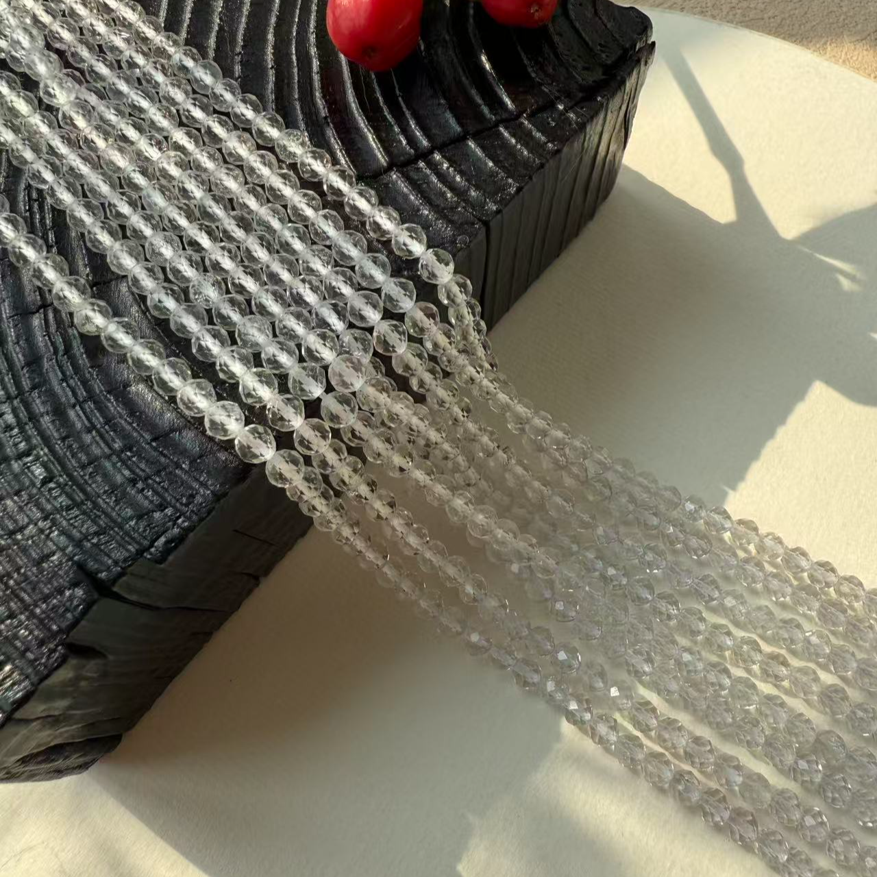 【白水晶切面】diy半成品串珠