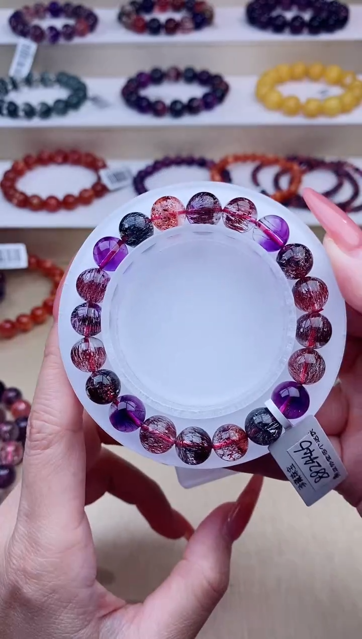 未镶嵌手串水晶黑加仑超七9m+