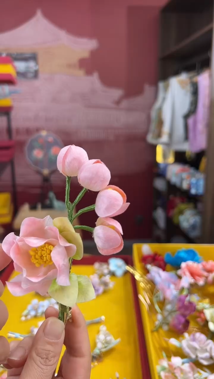 【闪购商品】刺绣非遗绒花（发饰）