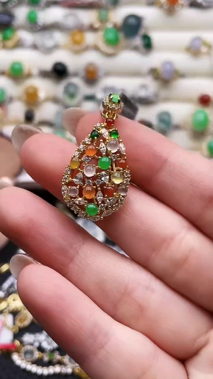 吊坠(赠链)银S925镶嵌翡翠201