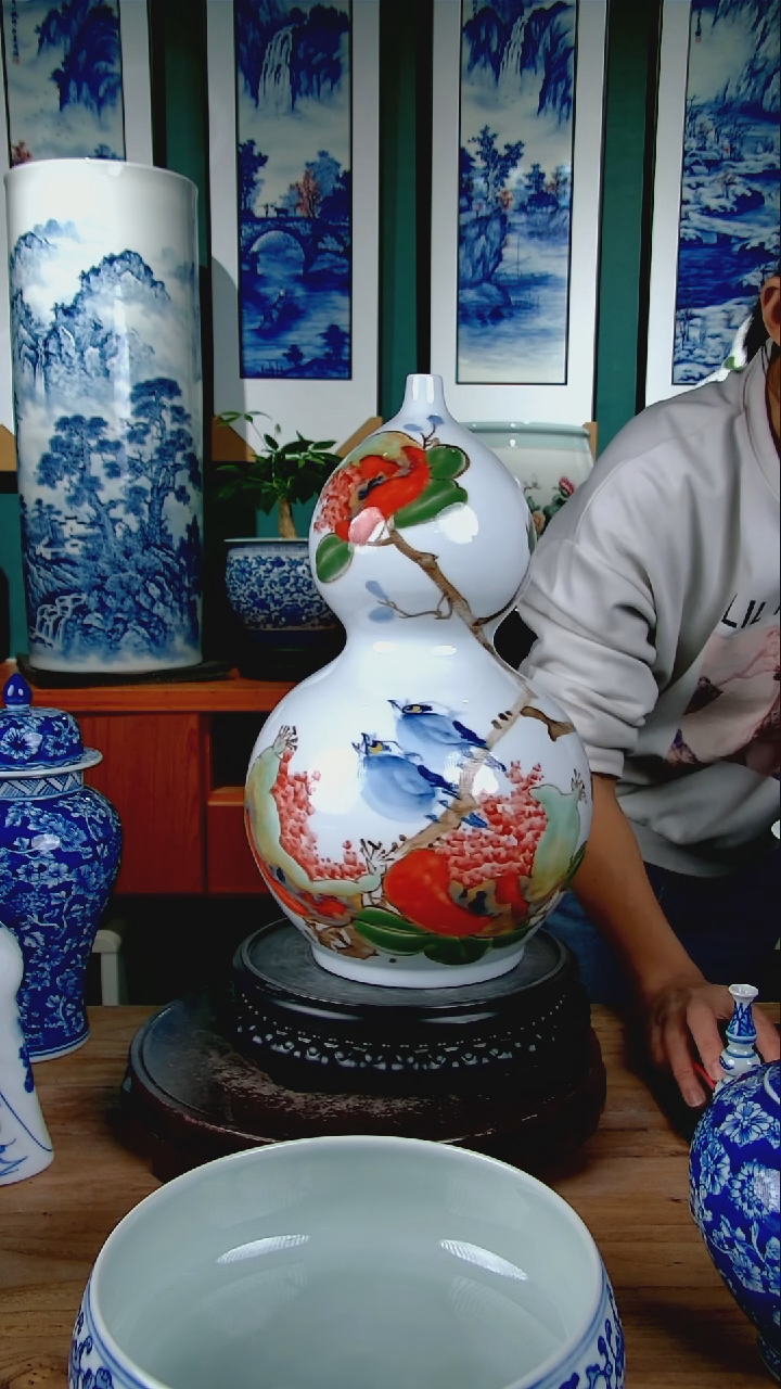 摆件夏*景德镇手绘陶瓷8888