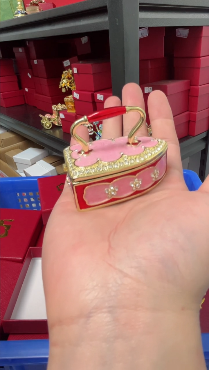 【闪购商品】瓷片 年货节福福价格高质珐琅彩合金摆件首饰盒