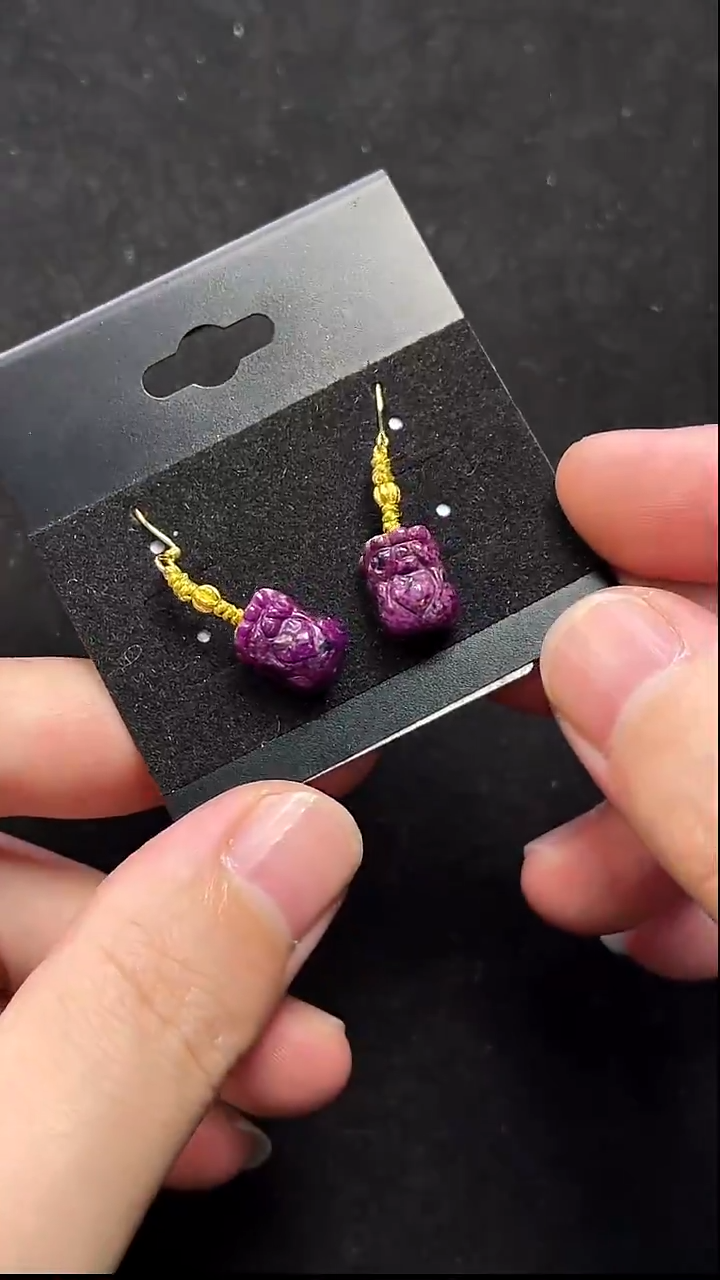 苏纪石（舒俱来）未镶嵌耳饰k金南非老矿舒俱来