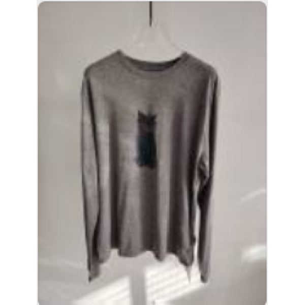 H·G【小猫T】2999  新款百搭极简小猫眼镜款长袖T恤