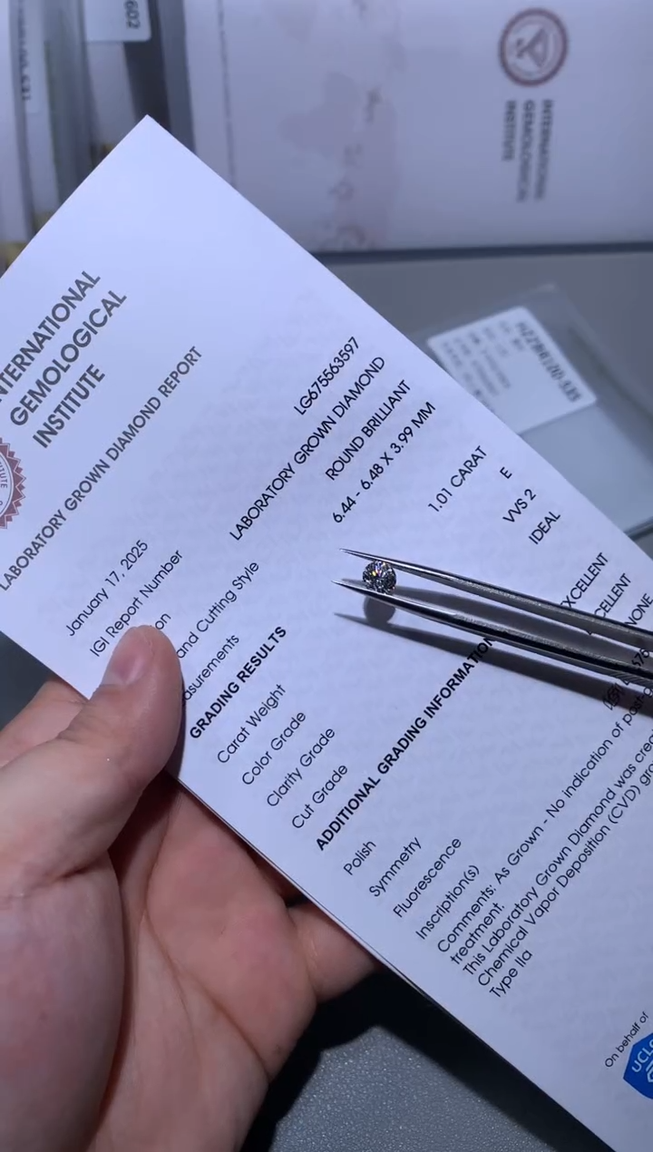 【闪购商品】实验室培育钻石裸石未镶嵌1.01E675563597