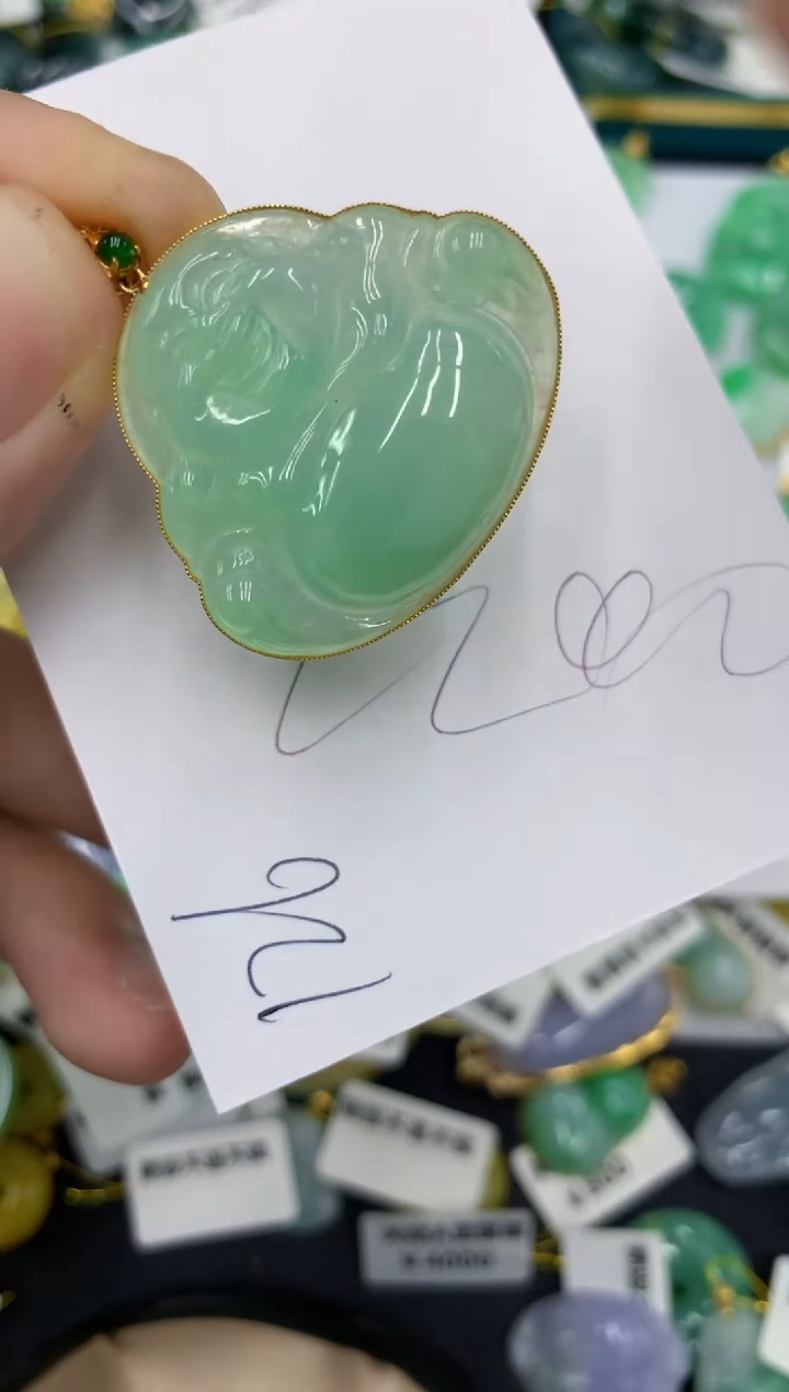 【闪购商品】翡翠颈饰18K金镶嵌号链接111111