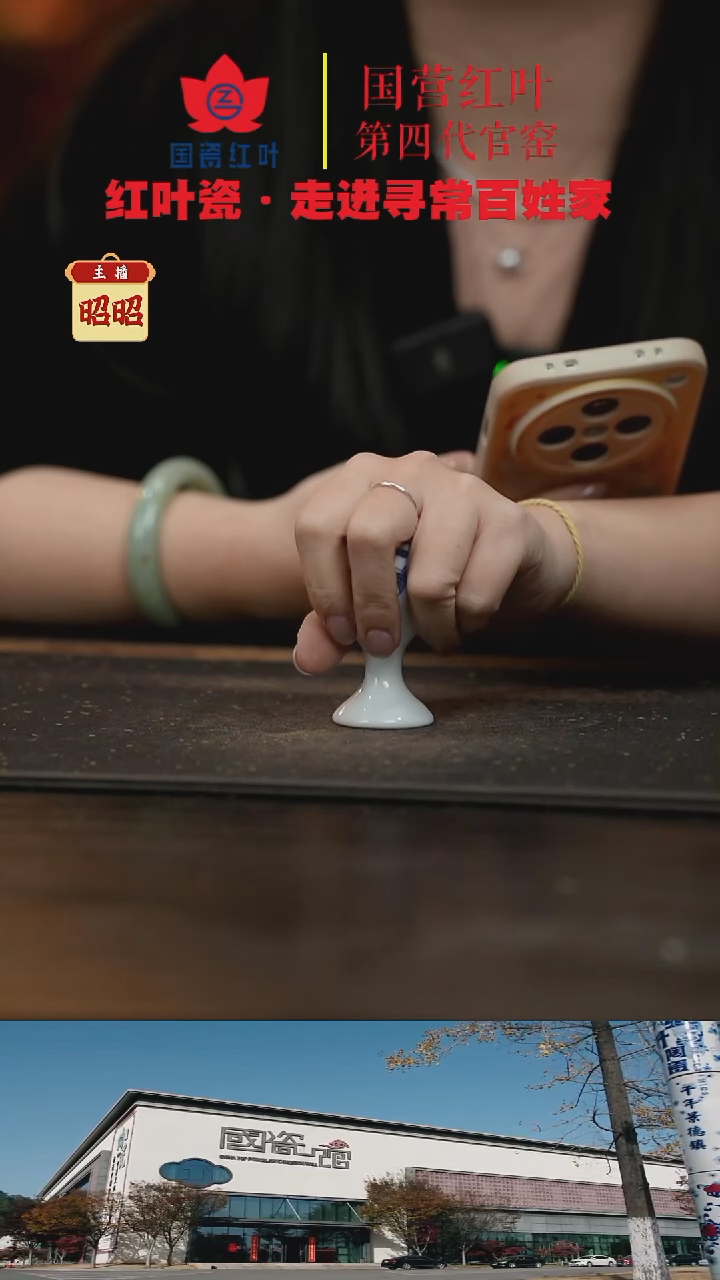 陶瓷蓝****0（红叶手作）大炉式杯-釉里红双凤