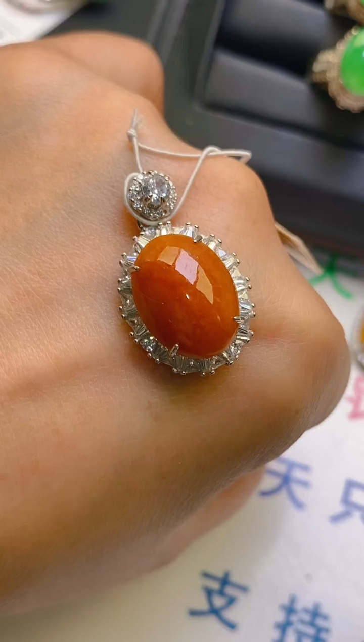 【闪购商品】翡翠耳饰银S925镶嵌天然A货翡翠1