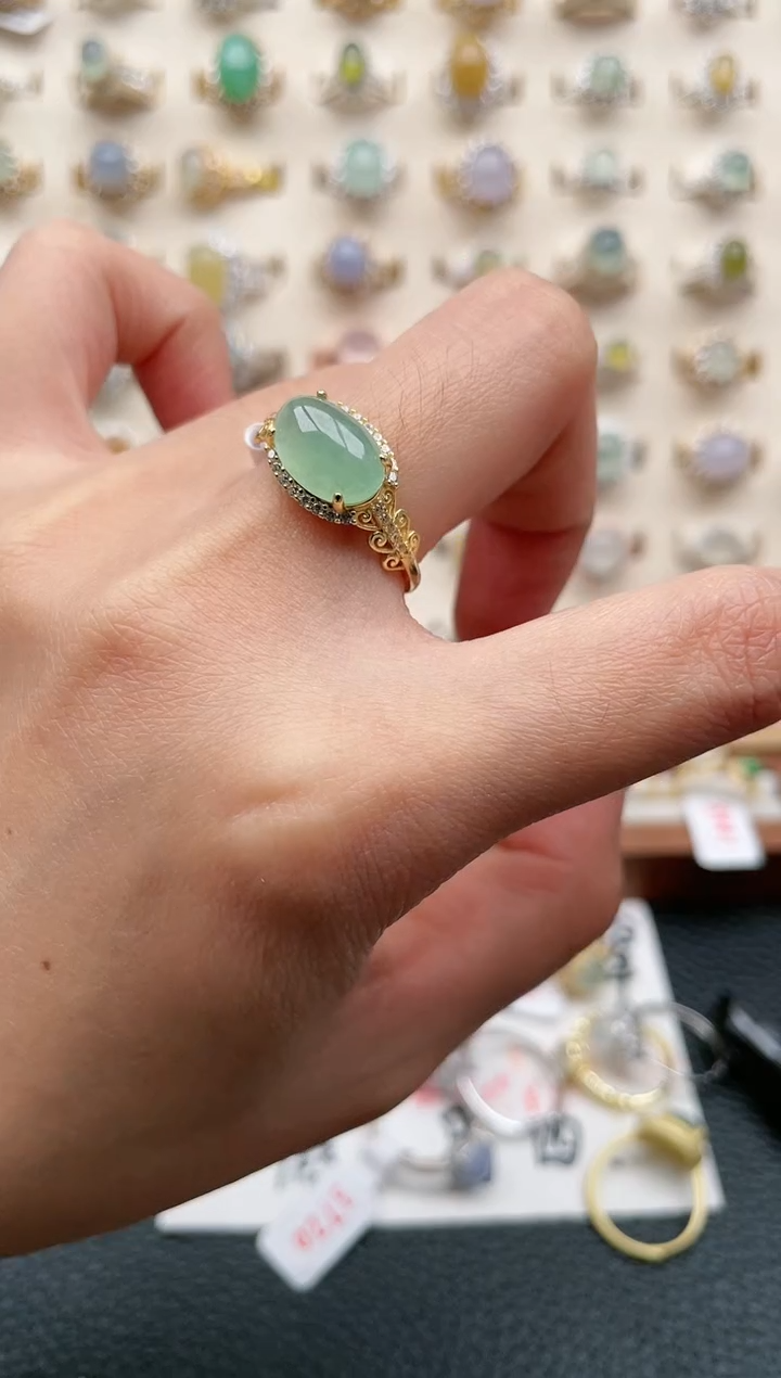 【闪购商品】翡翠戒指银S925镶嵌1111