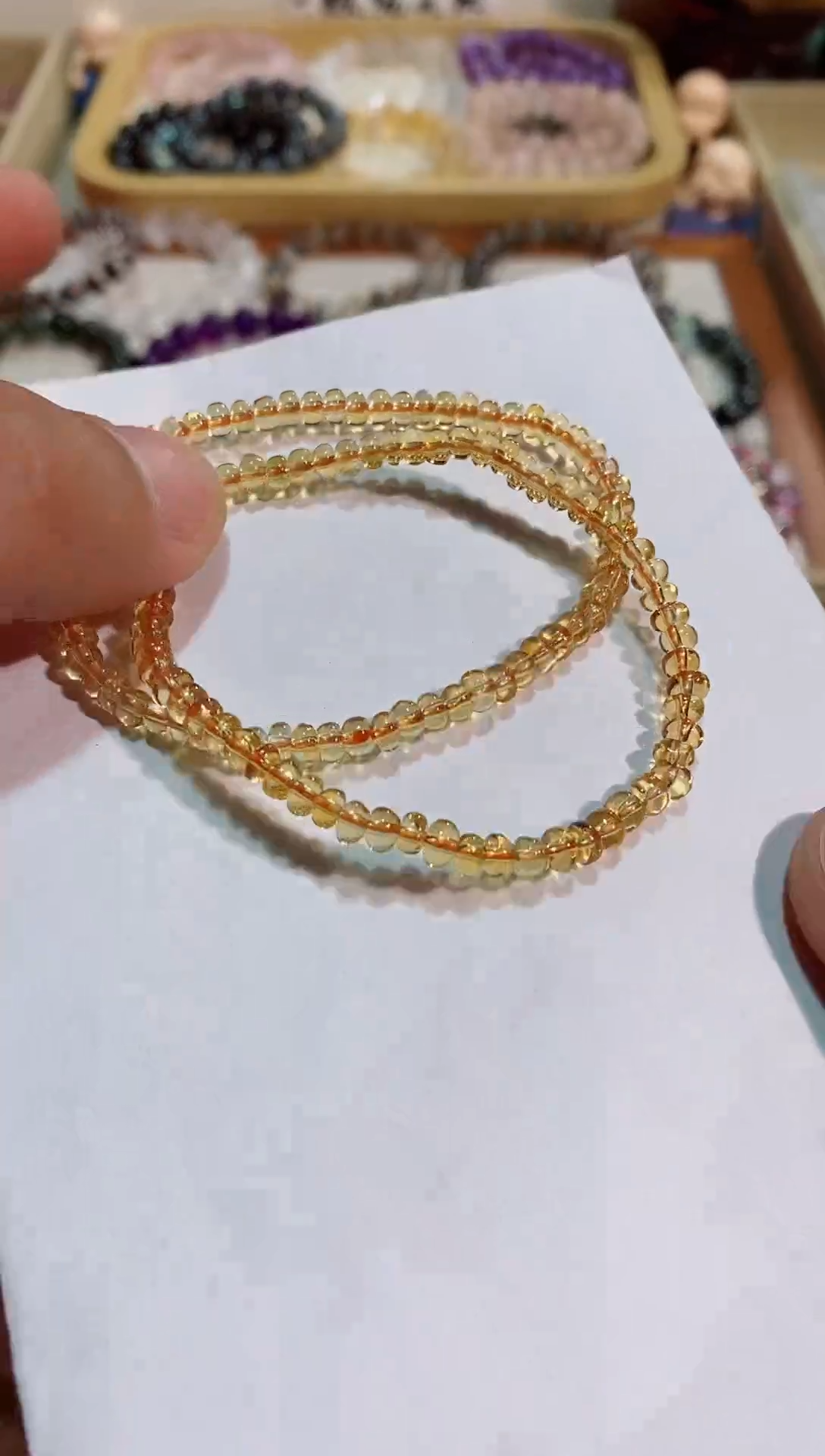 【闪购商品】黄晶手链未镶嵌净体算盘黄水晶4m+ (多样性发其一）