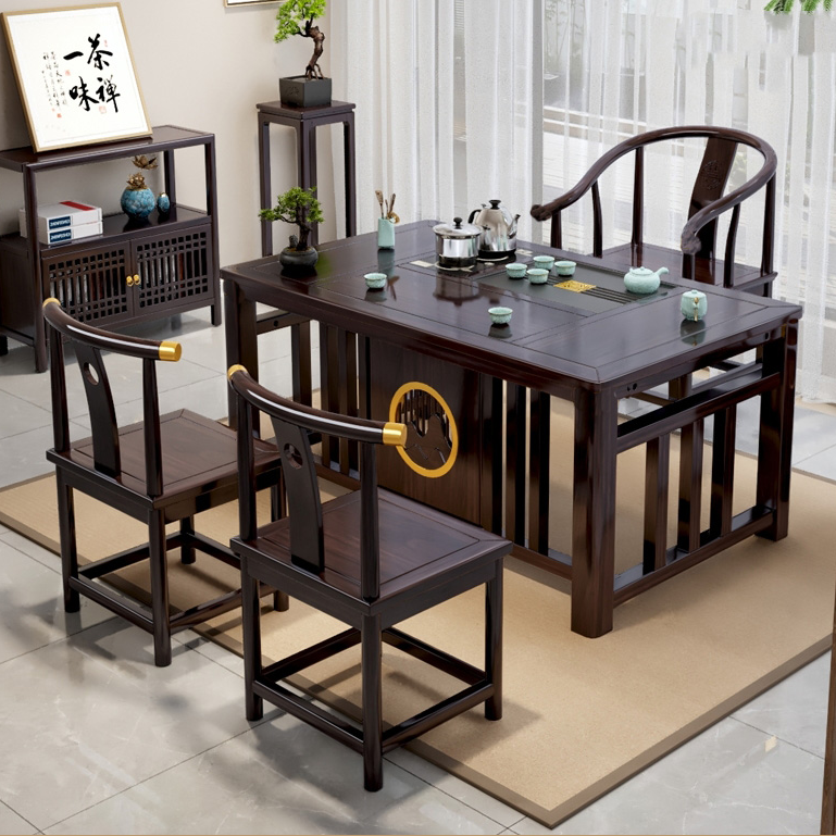 小户型1米/1.2米/1.4米茶台茶桌椅组合新中式茶几茶艺茶具可煮茶