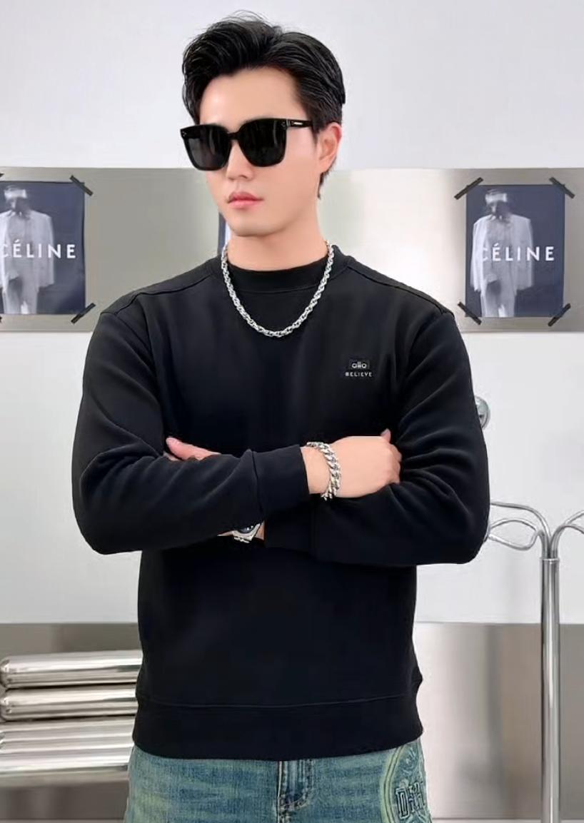 【男士暖肤绒卫衣】加绒加厚圆领冬季一体绒保暖打底衫内搭上衣8501