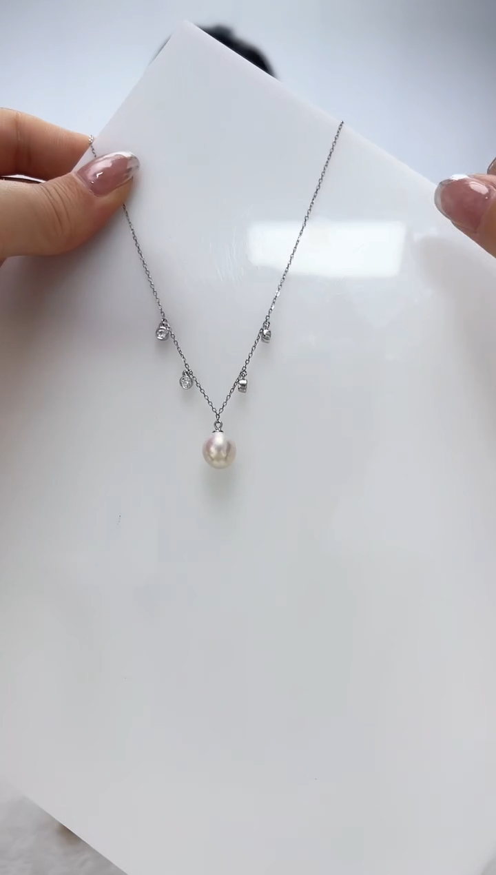 【闪购商品】淡水珍珠DA银S925镶嵌套链 B479