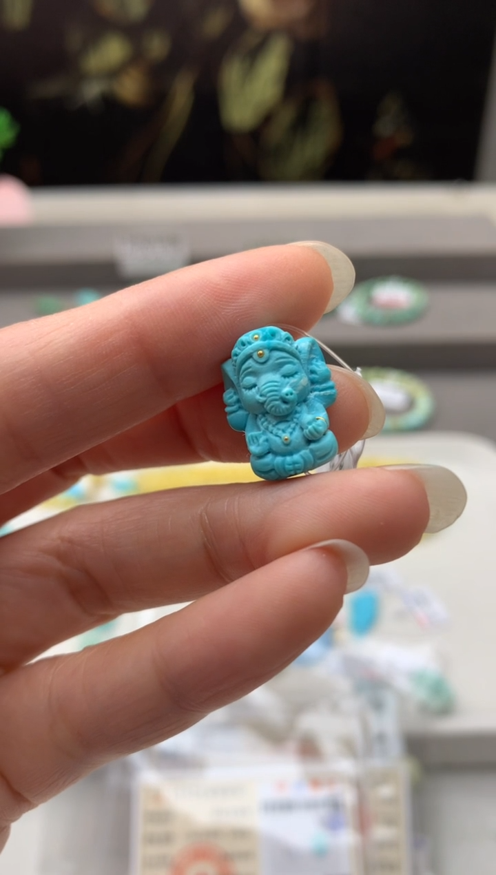 未镶嵌绿松石雕刻E215