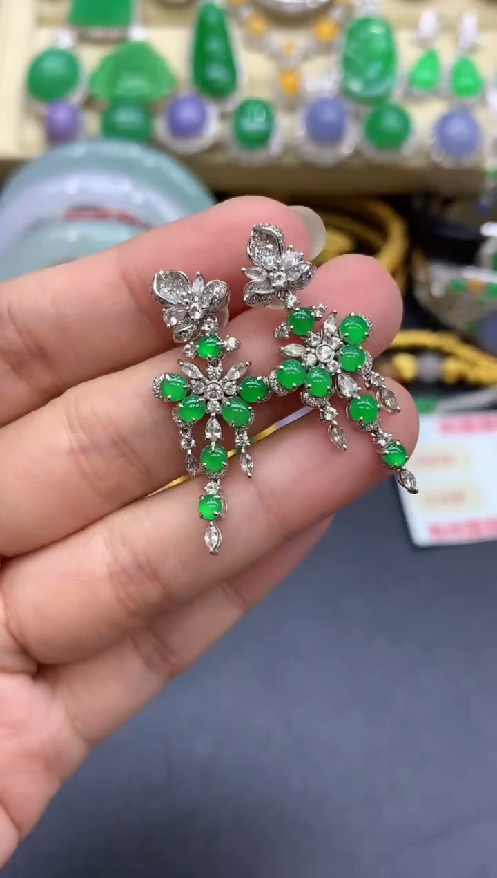 18K金镶嵌翡翠耳饰289-中国好珍宝