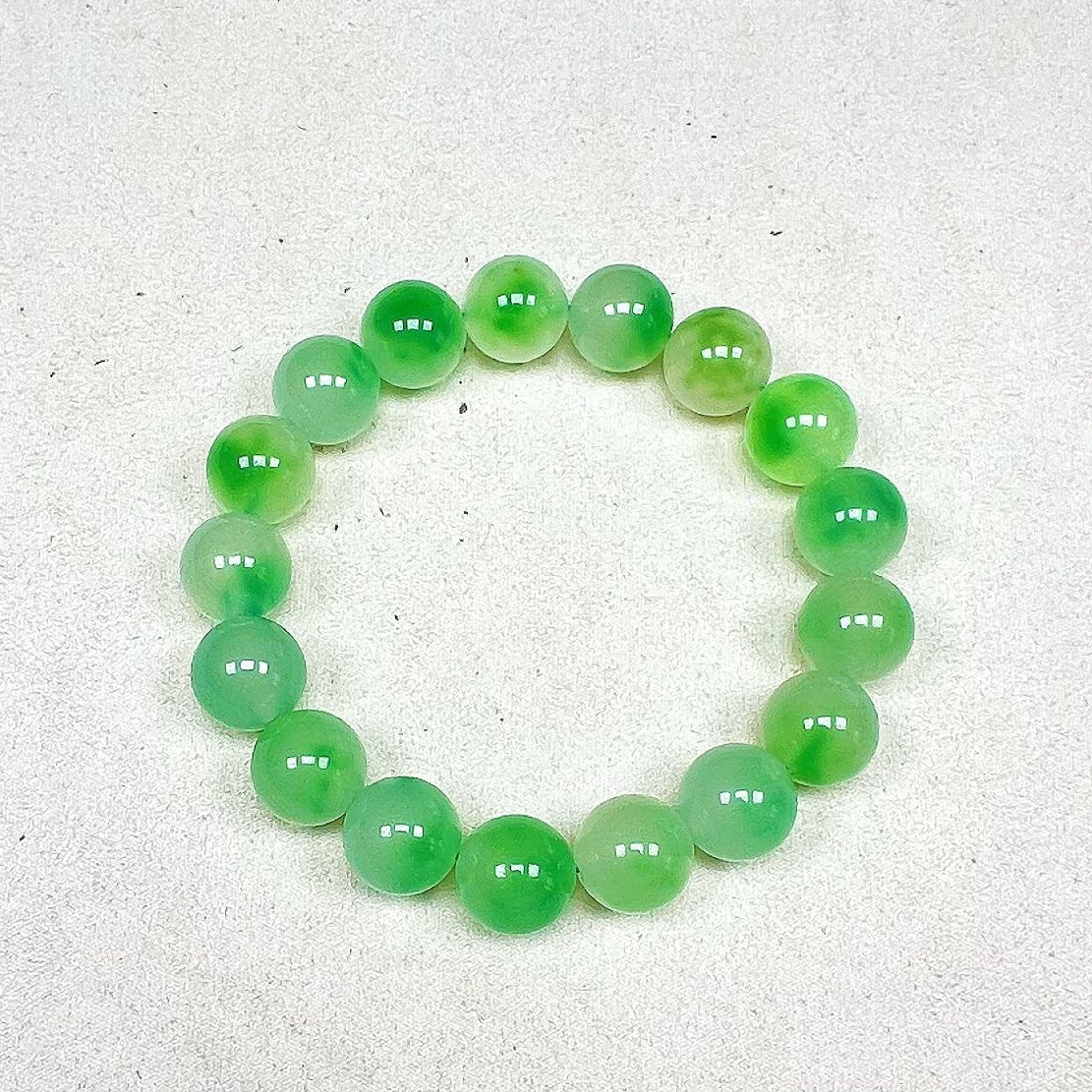 品质甄选12mm绿飘花手链手串