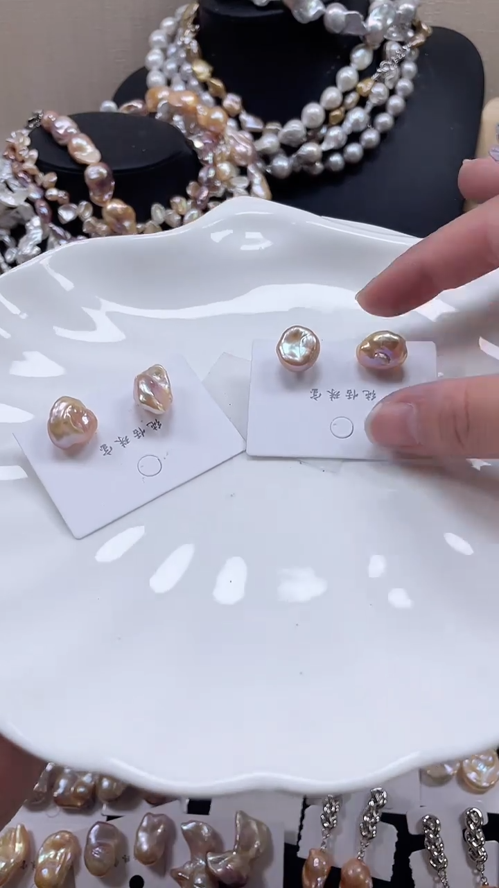 未镶嵌耳饰淡水珍珠【纯恬饰品】（多样性发货发一）