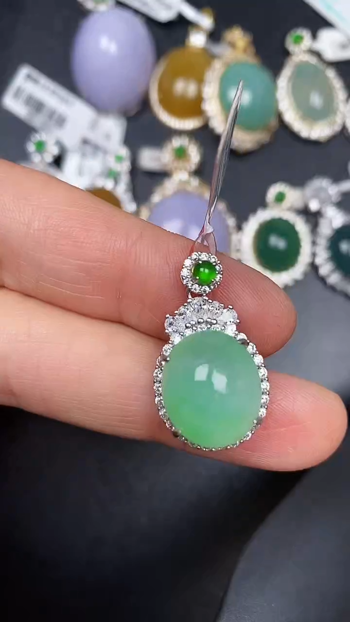 银S925镶嵌戒指翡翠9800