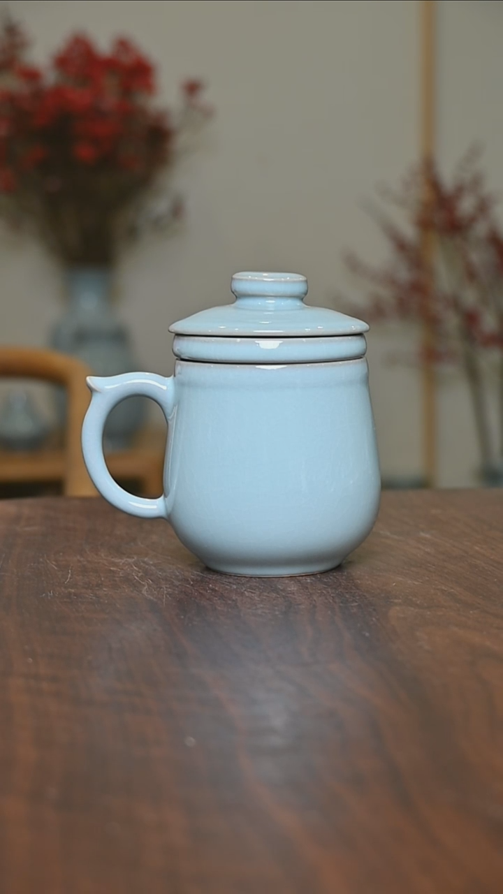 【闪购商品】其他微瑕天青釉无款茶水分离杯280毫升