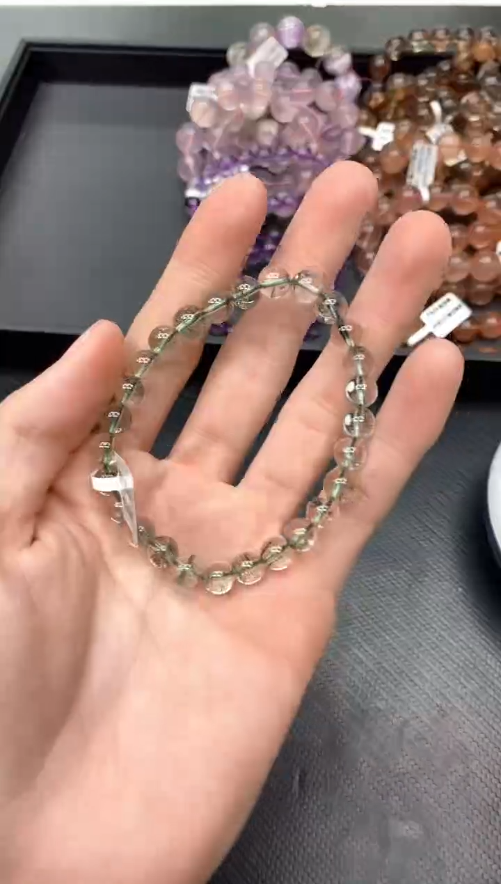 未镶嵌手串水晶A4绿幽灵7mm