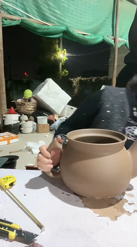 陶瑕疵5.5咖色养生壶