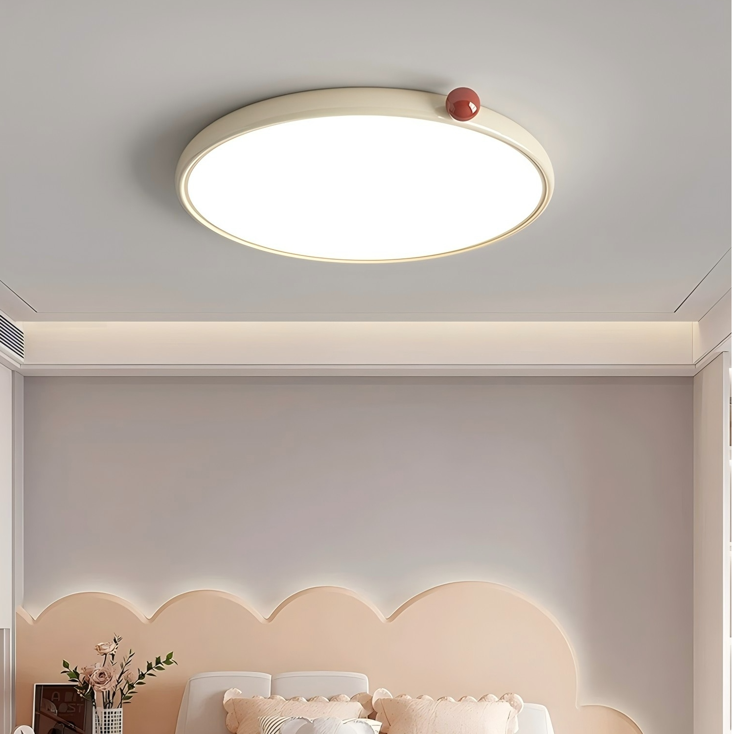 奶油中古风卧室吸顶灯主卧灯高级感法式中古主卧灯书房儿童房灯