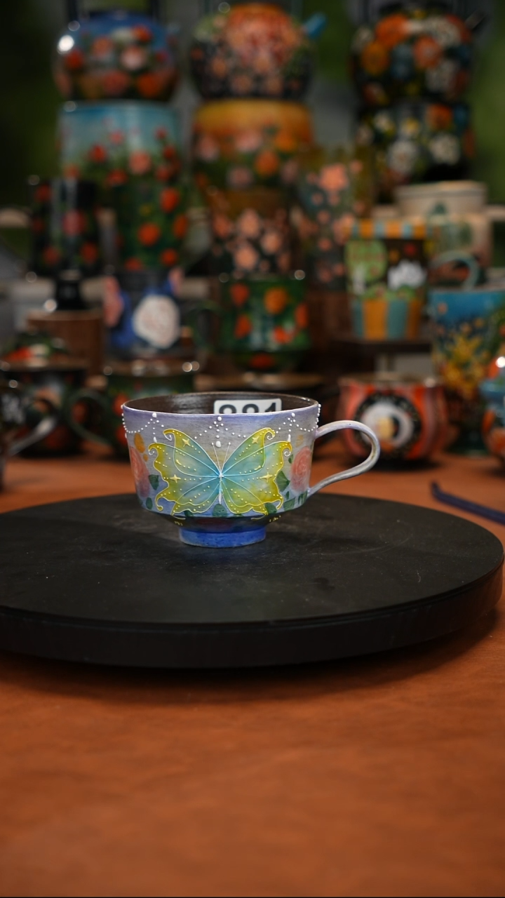 紫砂油画手绘釉下彩