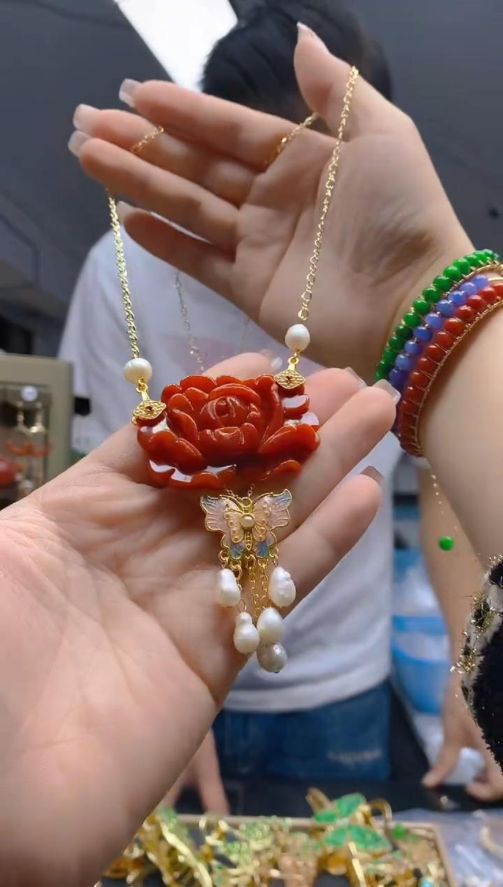 【闪购商品】翡翠耳饰合金194翡翠锁骨链