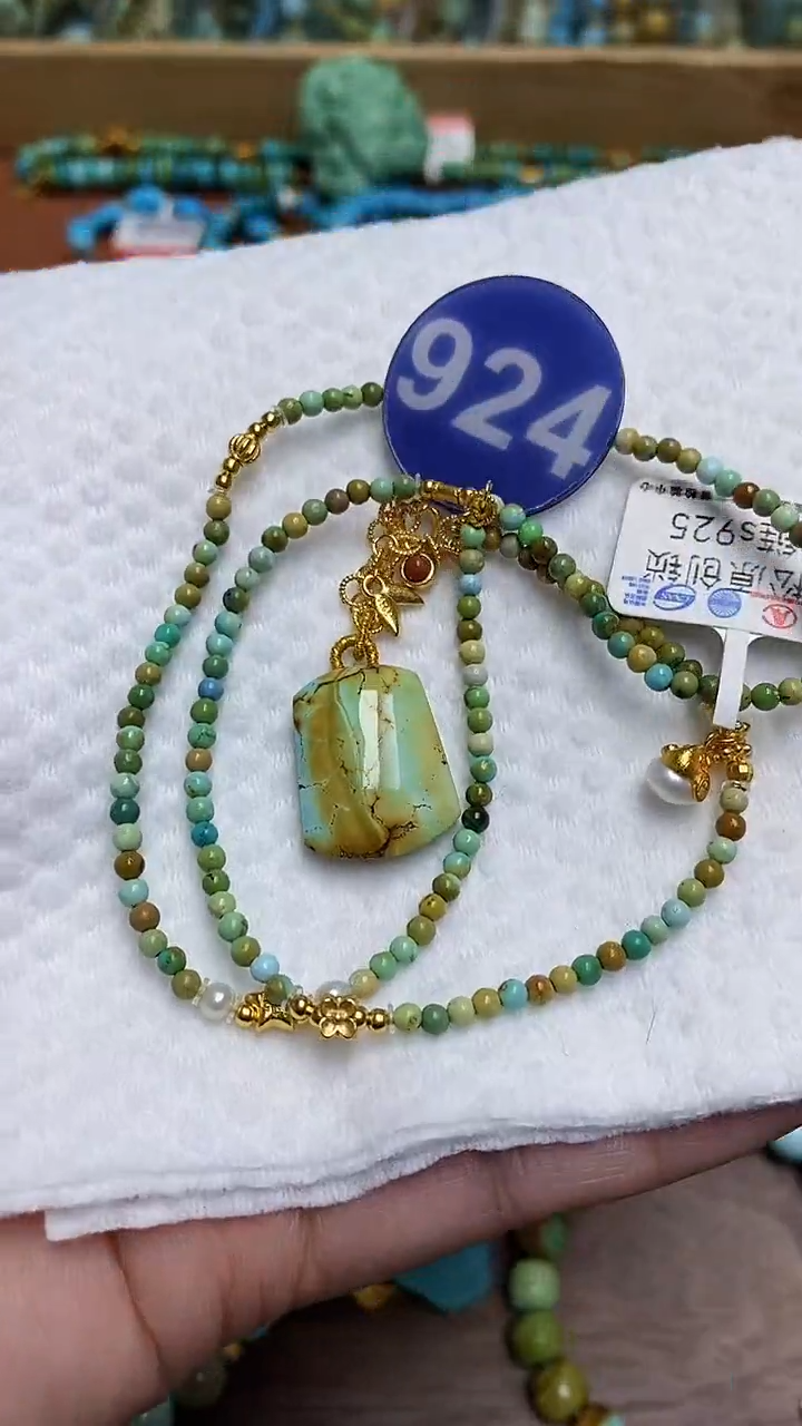 【闪购商品】绿松石项链银S925镶嵌924