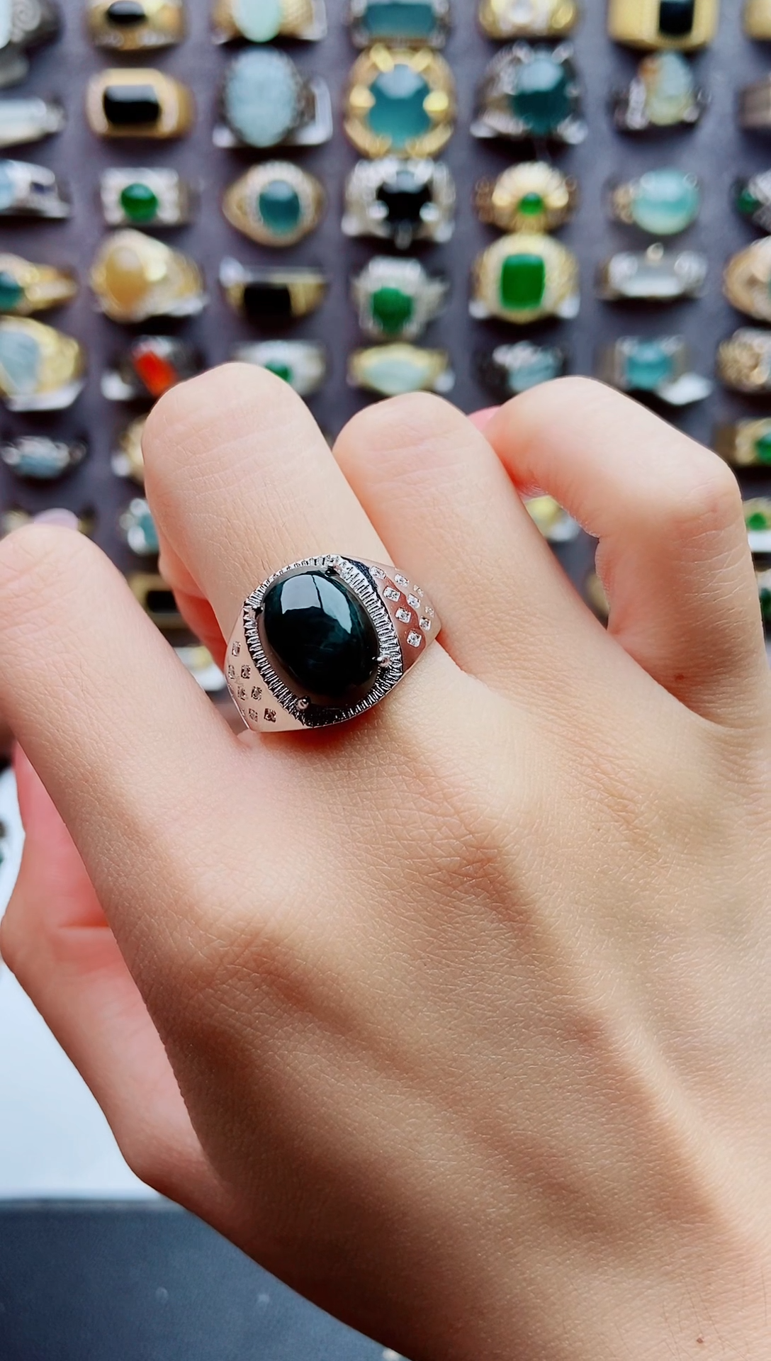 未镶嵌戒指翡翠天然翡翠男戒