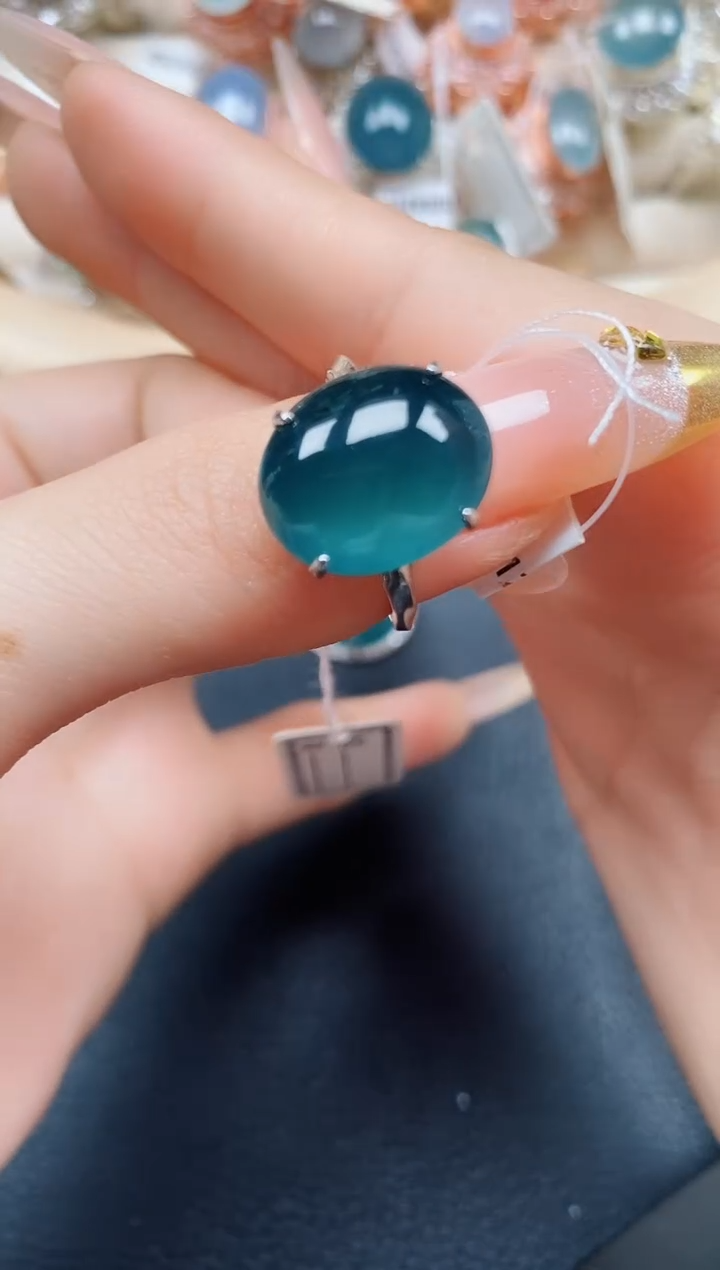 【闪购商品】翡翠戒指银S925镶嵌翡翠