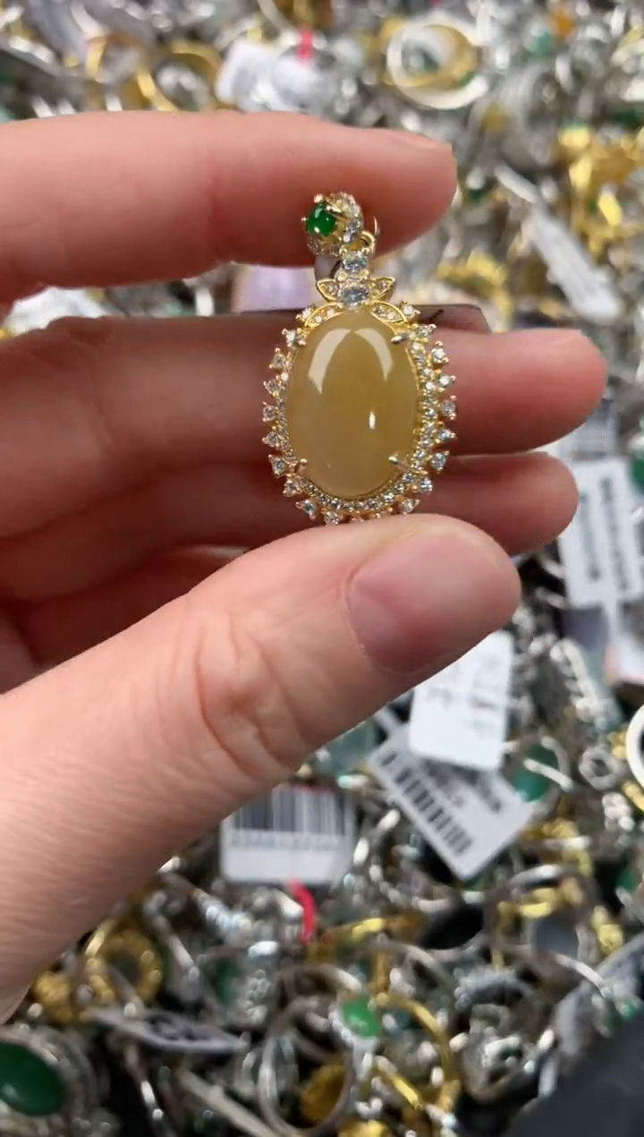 银S925镶嵌戒指翡翠444   7