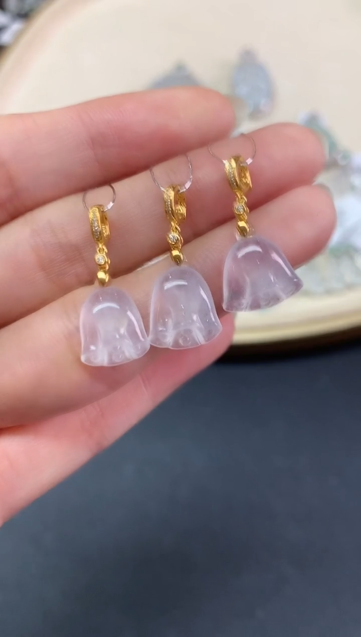 吊坠(不含链)18K金镶嵌翡翠吊坠(不含链)|1380多样性发其一