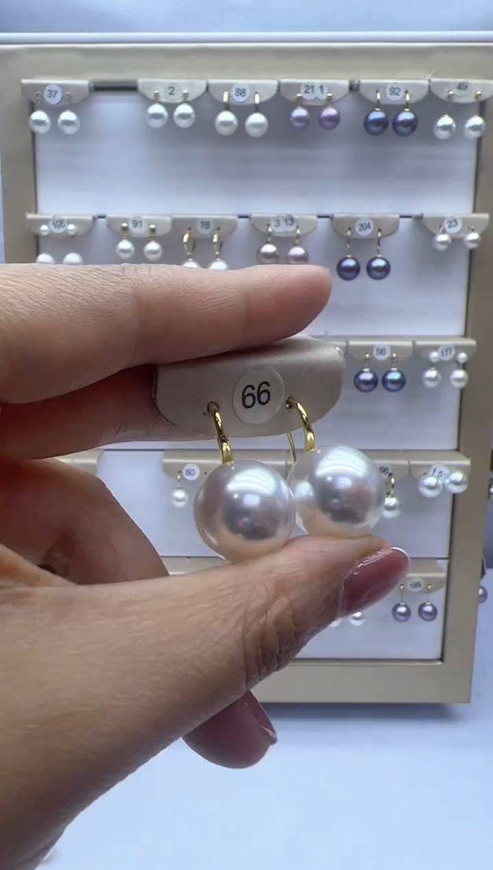 【闪购商品】淡水珍珠耳饰18K金镶嵌66