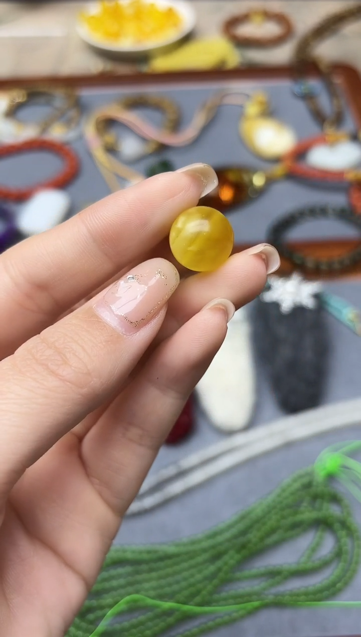 裸石琥珀未镶嵌蜜蜡单珠配饰GW