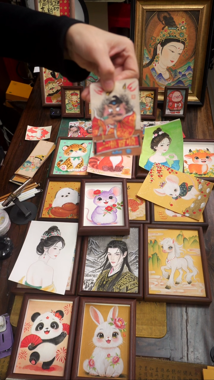 国画手机背卡1112