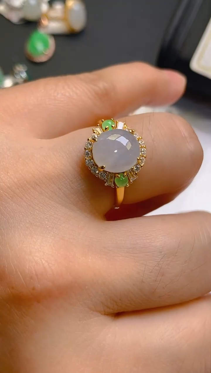 【闪购商品】翡翠耳饰银S925镶嵌天然A货翡翠1