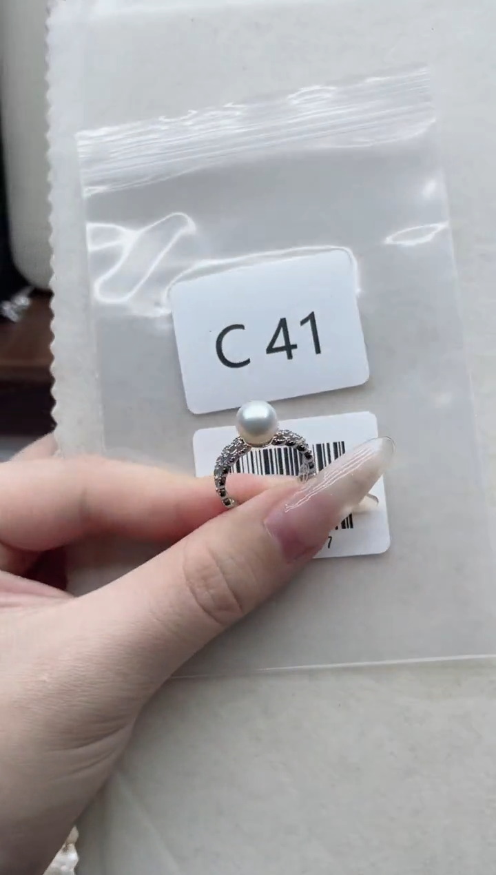 【闪购商品】海水珍珠戒指银S925镶嵌C41