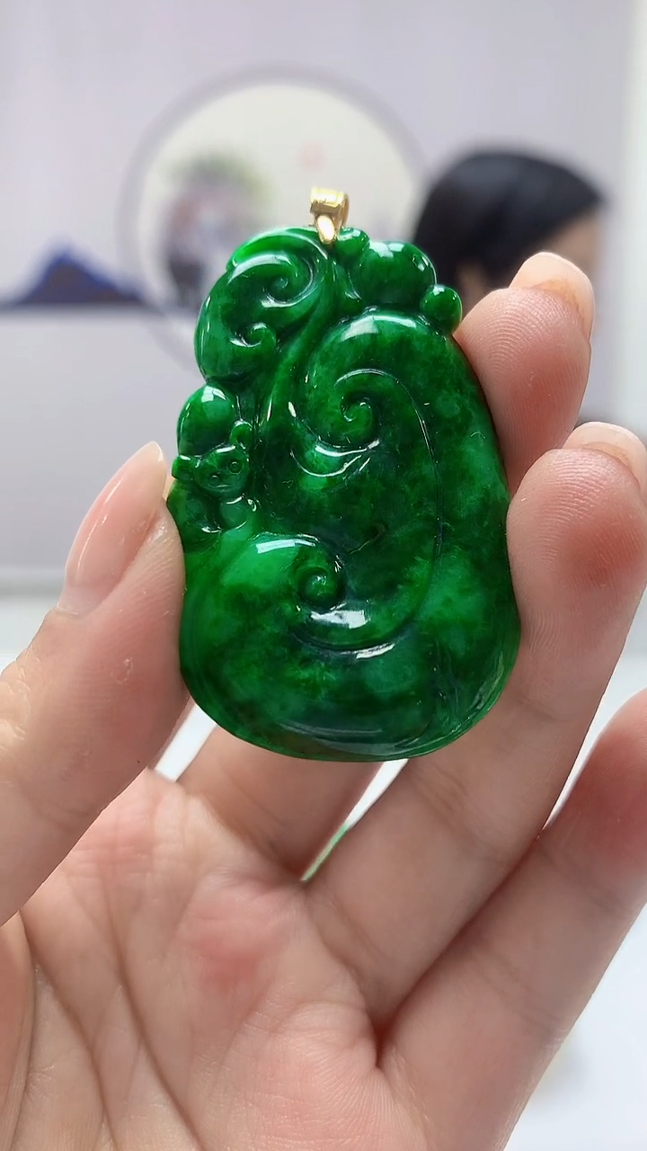 【闪购商品】定制翡翠未镶嵌4852ms-毛货挂件赠珠链266