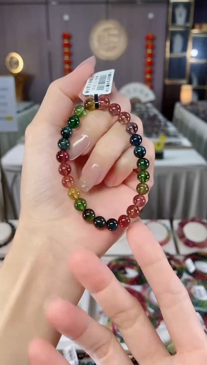 未镶嵌收藏级老矿碧玺单圈手串7mm+碧玺hon多样性发一条