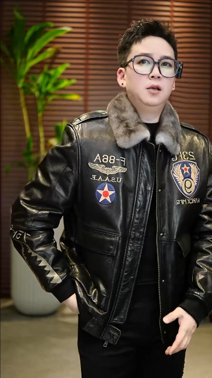 54码（145-165斤）水貂内里真皮夹克